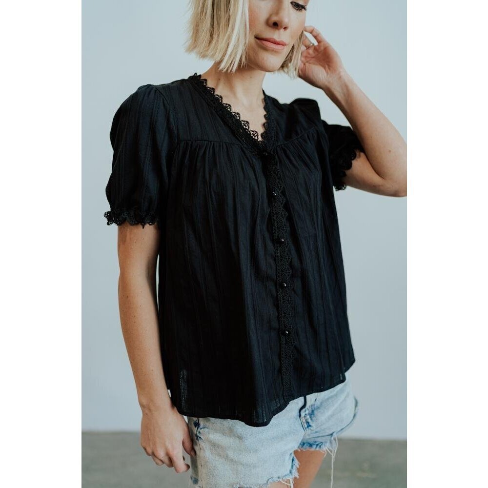 Baltic Born Sloane Button Top | Black Size SS - Picture 5 of 5